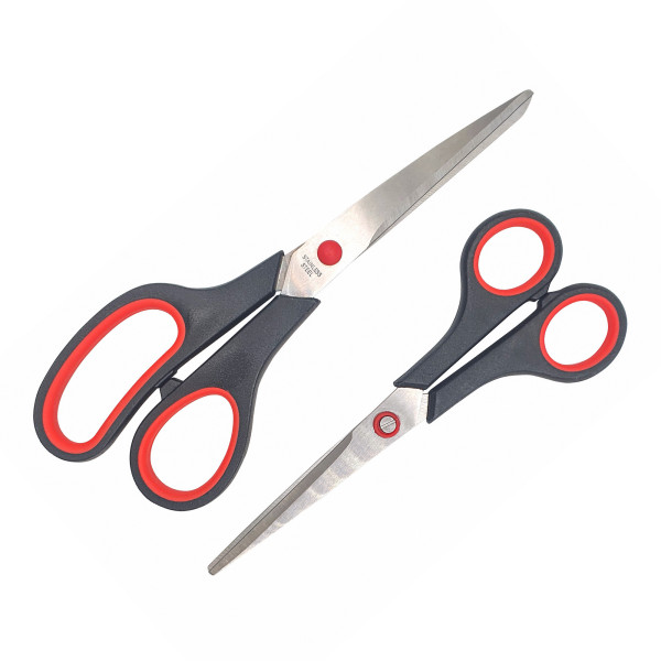 photo - Ciseaux - Lot de 2 paire - 17 et 20 cm - Tous supports - Bureau - Loisirs créatifs