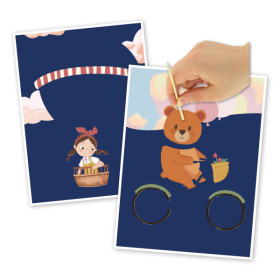 photo - Cartes à gratter - Petite fille et ourson - Loisirs créatifs - Enfant - Dès 4 ans