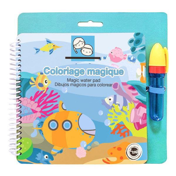 photo - Carnet de coloriage magique - Sous l'océan - 16x16cm - Enfant - Dès 3 ans