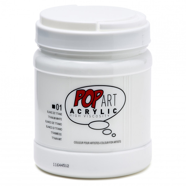 photo - Peinture acrylique - Blanc primaire - Mate-satinée - Pot 700ml - Pébéo Pop Art