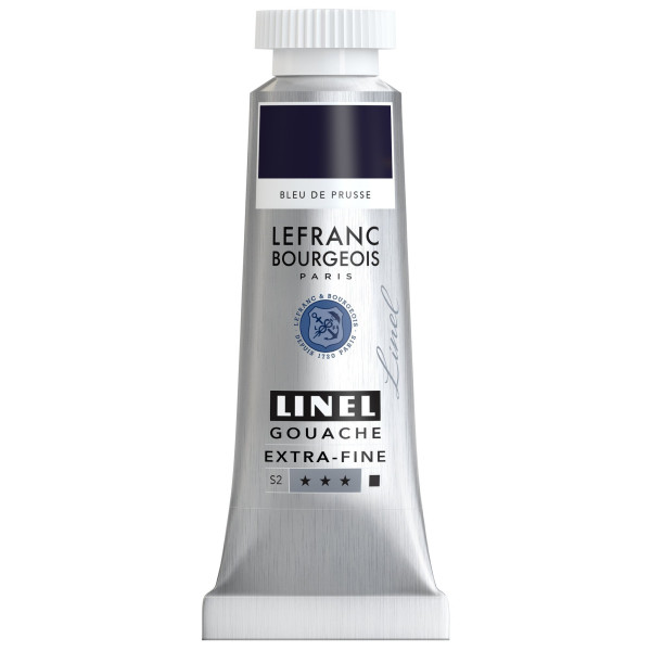 photo - Gouache - Extra-fine - Bleu de Prusse - 46 - Lefranc Bourgeois - Linel - 14ml