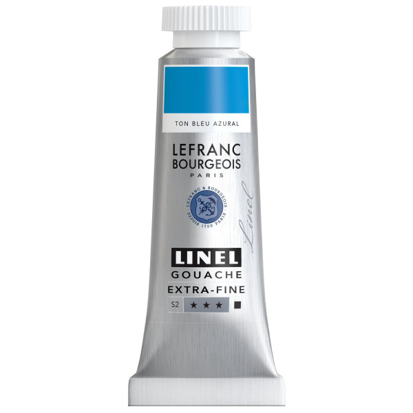 photo - Gouache - Extra-fine - Ton bleu azural - 47 - Lefranc Bourgeois - Linel - 14ml