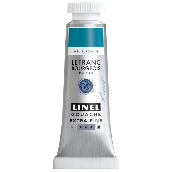 photo - Gouache - Extra-fine - Bleu turquoise - 50 - Lefranc Bourgeois - Linel - 14ml
