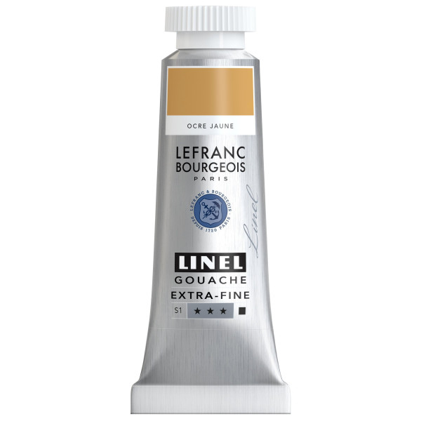 photo- Gouache - Extra-fine - Ocre jaune - 302 - Lefranc Bourgeois - Linel - 14ml