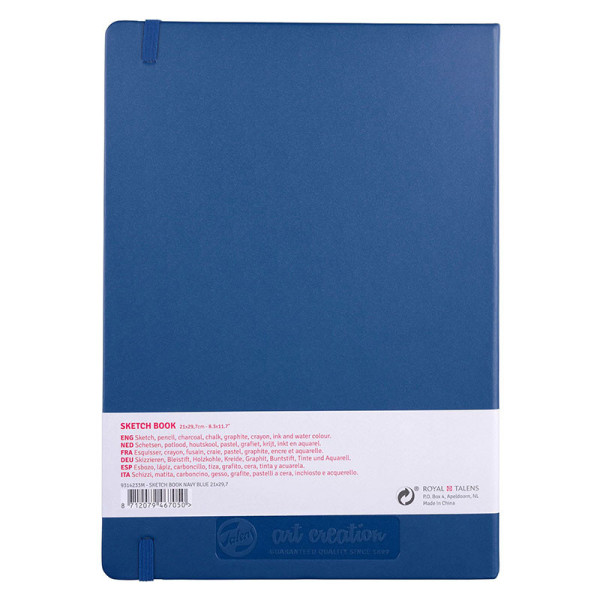 carnet-croquis-art-creation-bleu-marine-A4-140g-80f-royal-talens-dos