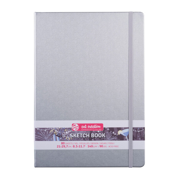 Carnet Croquis A4 - 21 x 29,7 cm - 80 feuilles - 140g - Argent - Royal Talens