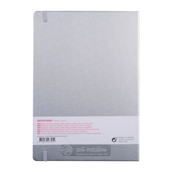 Carnet Croquis A4 - 21 x 29,7 cm - 80 feuilles - 140g - Argent - Royal Talens