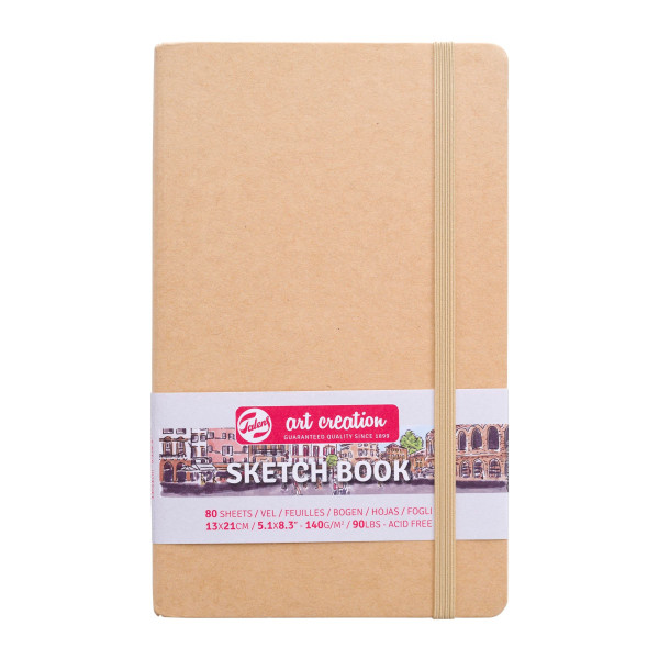 Carnet croquis 13x21cm - 80 feuilles - 140g - kraft - Royal Talens
