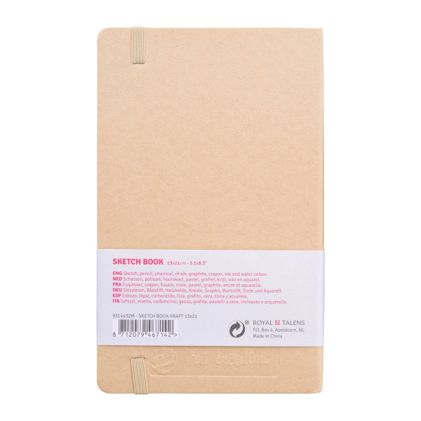Carnet croquis 13x21cm - 80 feuilles - 140g - kraft - Royal Talens