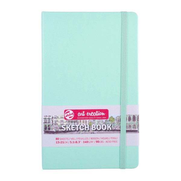 Carnet croquis 13x21cm - 80 feuilles - 140g - vert menthe - Royal Talens