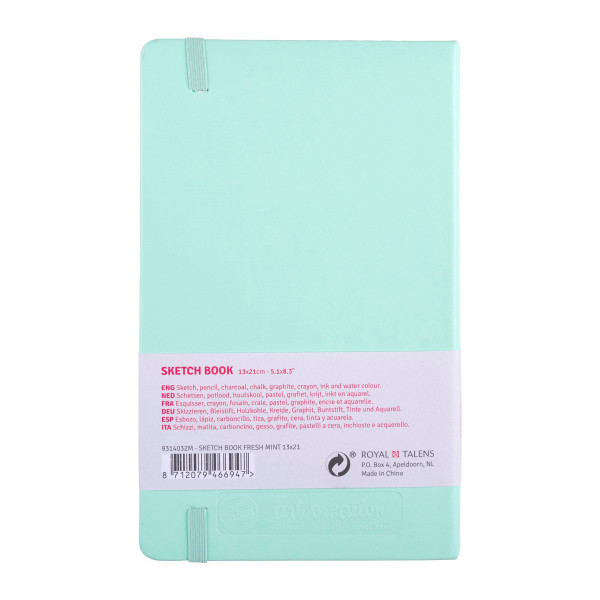 Carnet croquis 13x21cm - 80 feuilles - 140g - vert menthe - Royal Talens