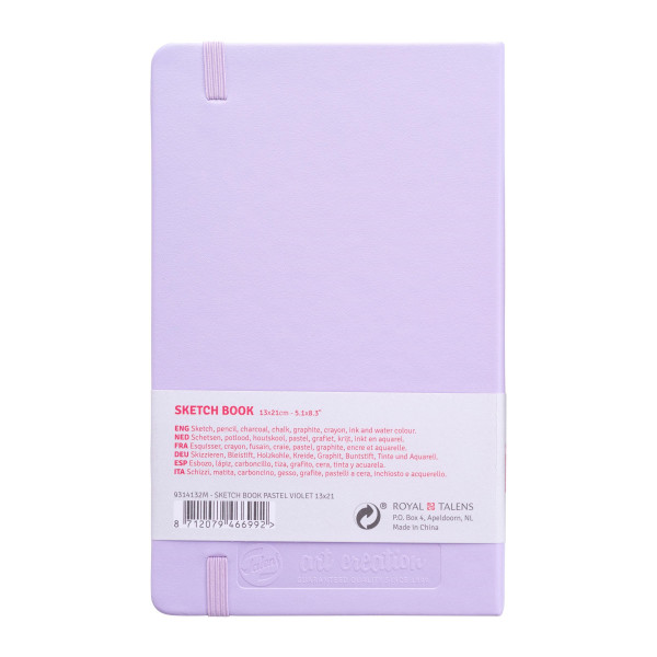 Carnet croquis 13x21cm - 80 feuilles - 140g - violet - Royal Talens