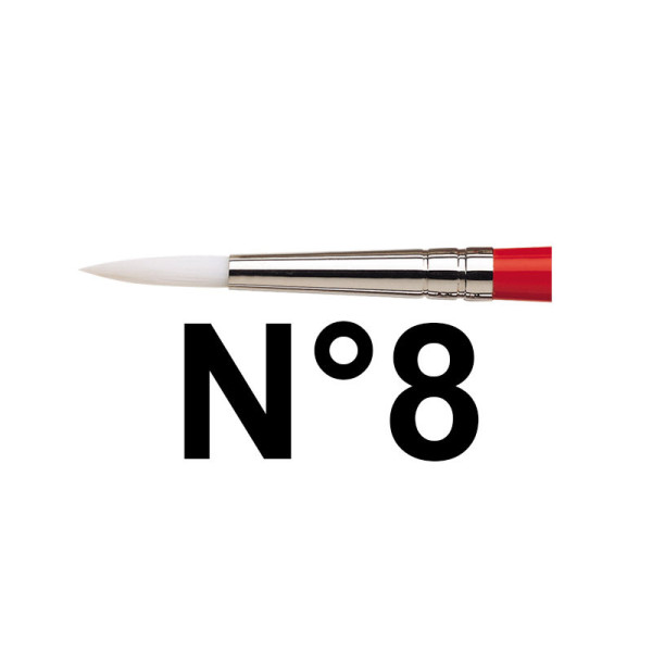 Pinceau rond manche long Winsor et Newton university série 233 n°8