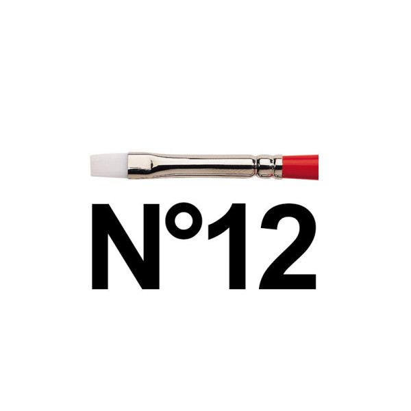 Pinceau plat manche long Winsor et Newton university série 237 n°12