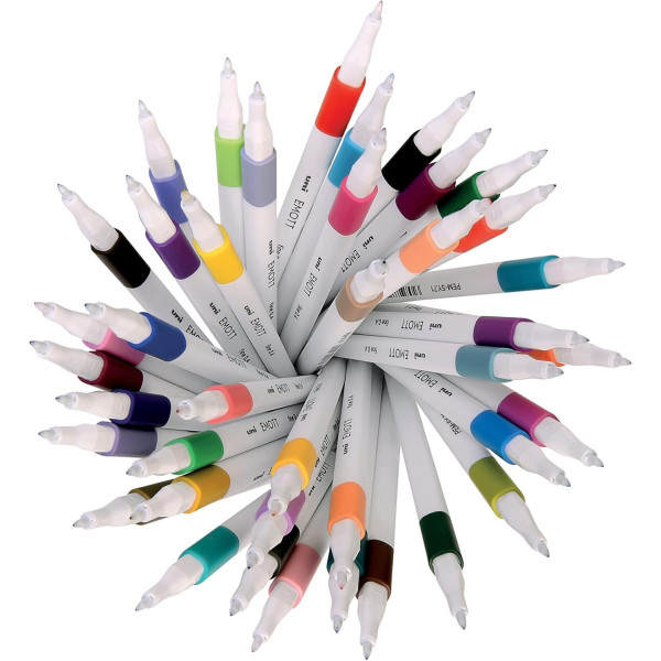 Feutres - Dessin - Ecriture - Coloriage - 10 couleurs tons calmes - Pointe fine - EMOTT