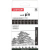 photo - Feutres - Noir - Dessin - Ecriture - Assortiment 8 pointes - Uni-Pin - Uni-Ball