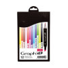 Marqueurs - Feutres à alcool - Double pointe - Graph'it - 12 couleurs classiques