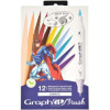 photo - Marqueurs - Feutres à alcool - Double pointe extra fine - Graph'it Brush - 12 couleurs
