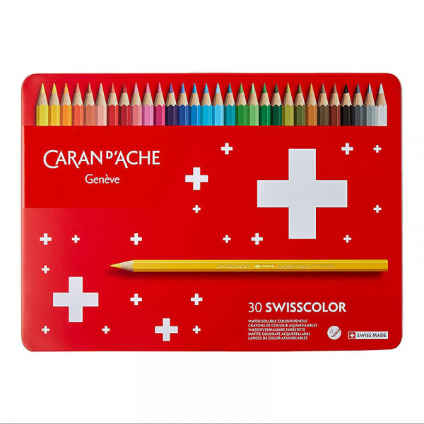 Boite de 30 crayons de couleur aquarellables - Caran d'Ache