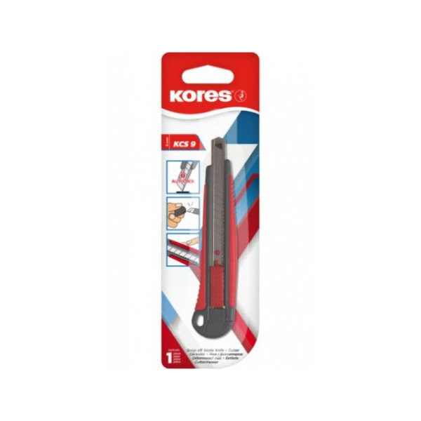 Cutter en plastique lame de 9mm Kores
