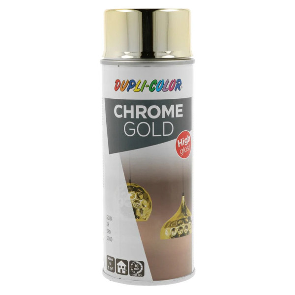 photo - Bombe de peinture - Effet chrome or - Tous supports - Dupli Color - 400ml