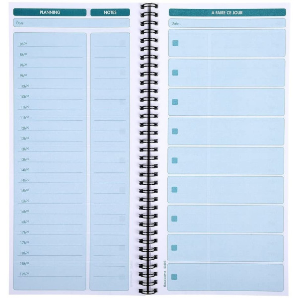 Carnet à spirales A faire ce jour to do liste 125 feuilles 14x29,7cm Exacompta