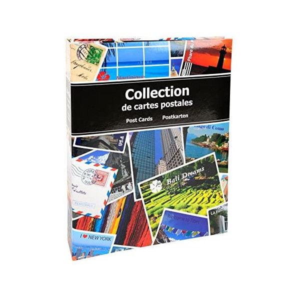 Album de collection pour cartes postales 200 cartes 20 x 25,5 cm Exacompta