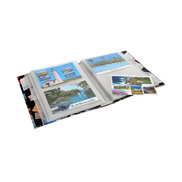 Album de collection pour cartes postales 200 cartes 20 x 25,5 cm Exacompta