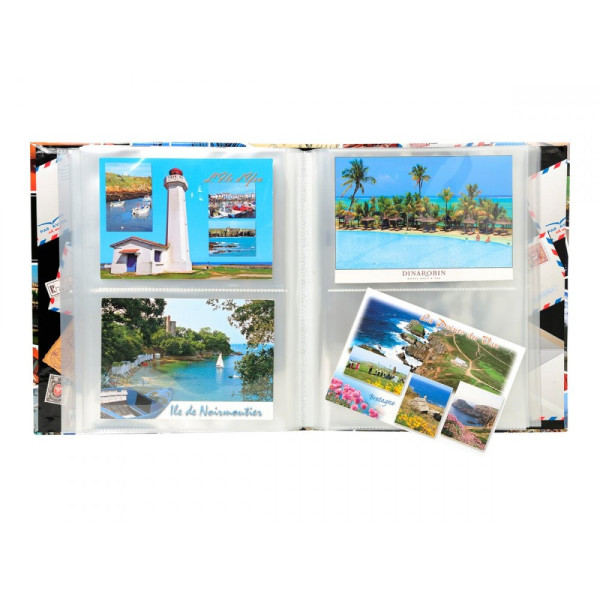 Album de collection pour cartes postales 200 cartes 20 x 25,5 cm Exacompta