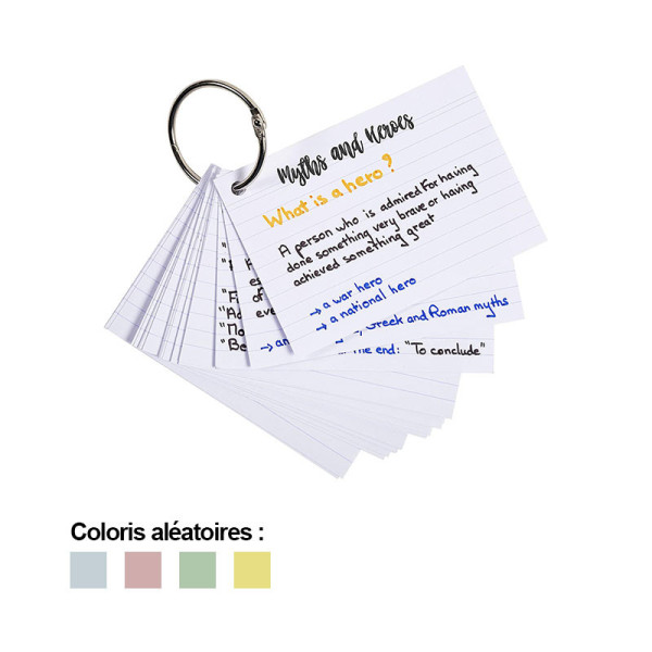 Lot de 50 flashcards bristol pour révisions A6 148x105mm Exacompta