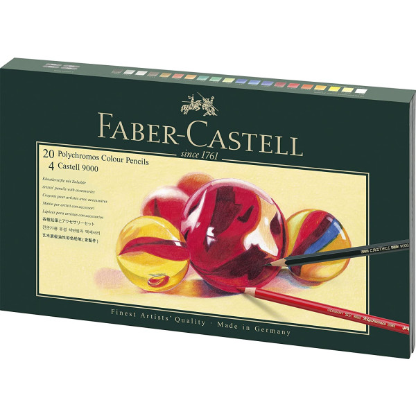 24 crayons de couleur Mixed Media Polychromos crayons graphite Castell 9000