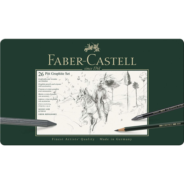 Boîte 26 crayons graphite Pitt Graphite Faber-Castell