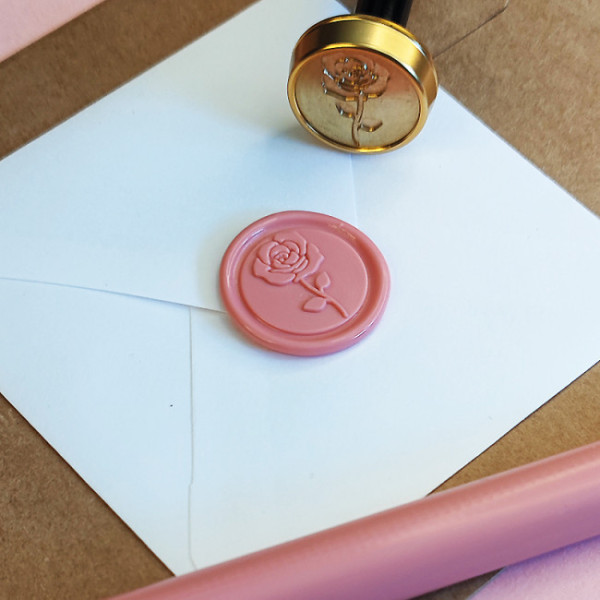 Sceau pour cachet de cire - Rose - Mariage - Faire-part - Carterie - Aladine