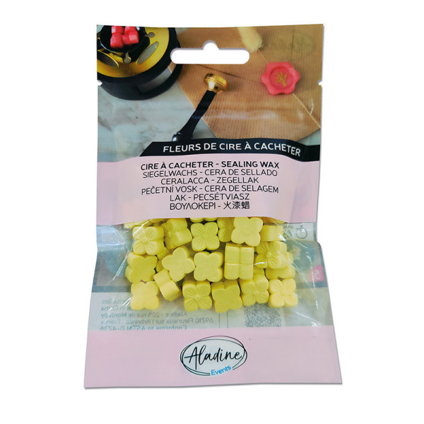 photo - Cire à cacheter - Jaune pastel - Fleur de cire - Carterie - Loisirs créatifs - Aladine