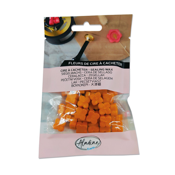 photo - Cire à cacheter - Orange nacré - Fleur de cire - Carterie - Loisirs créatifs - Aladine