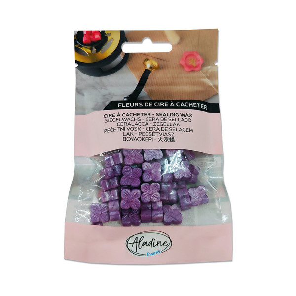 photo - Cire à cacheter - Violet prune nacré - Fleur de cire - Carterie - Loisirs créatifs - Aladine