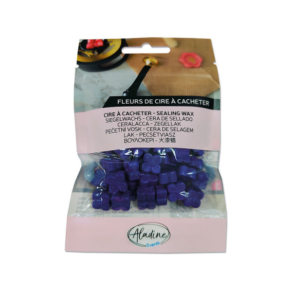 photo - Cire à cacheter - Violet nacré - Fleur de cire - Carterie - Loisirs créatifs - Aladine
