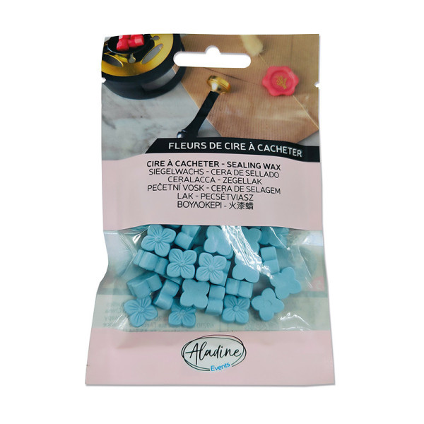 photo - Cire à cacheter - Bleu layette - Fleur de cire - Carterie - Loisirs créatifs - Aladine