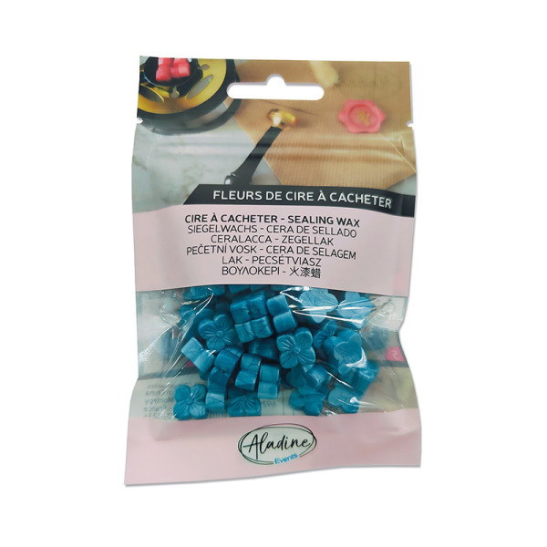 photo - Cire à cacheter - Bleu pastel nacré - Fleur de cire - Carterie - Loisirs créatifs - Aladine