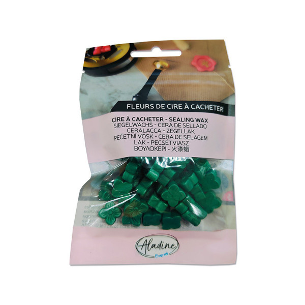 photo - Cire à cacheter - Vert émeraude nacré - Fleur de cire - Carterie - Loisirs créatifs - Aladine