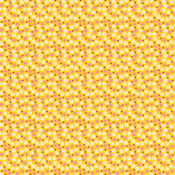3 feuilles de papier Décopatch 30 x 40 cm motif fleurs fond jaune