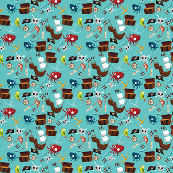 3 feuilles de papier Décopatch 30 x 40 cm motif pirate