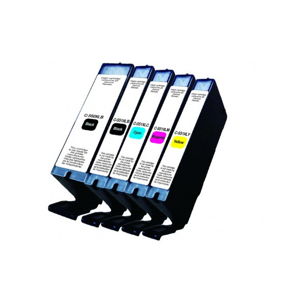 Canon PGI-550XL CLI-551XL pack de 5 cartouches compatibles C-551XL UpPrint