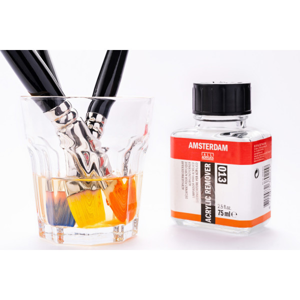 Médium - Décapant pinceaux - Peinture acrylique - Amsterdam - Flacon 75ml