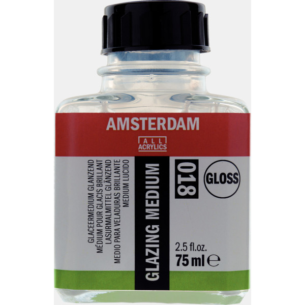 Médium pour glacis - Brillant - Peinture acrylique - Amsterdam - Flacon 75ml