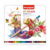 photo - Crayons de couleur - 24 teintes - Mine épaisse - Boîte métal - Bruynzeel