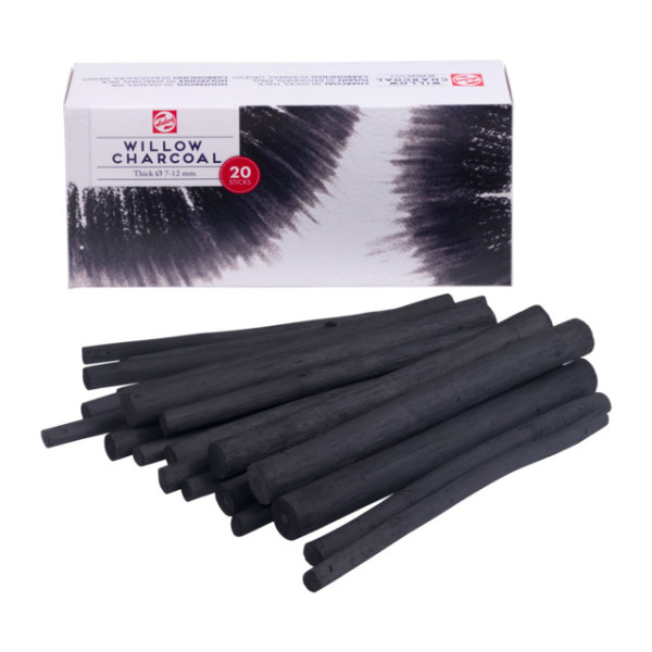 Fusains - Epais - Diamètre 7/12mm - 20 sticks - Croquis - Dessin - Art creation
