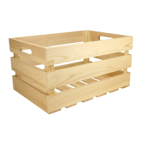 Cagette - Bois naturel - 38x26x20cm - A décorer et personnaliser - Loisirs créatifs