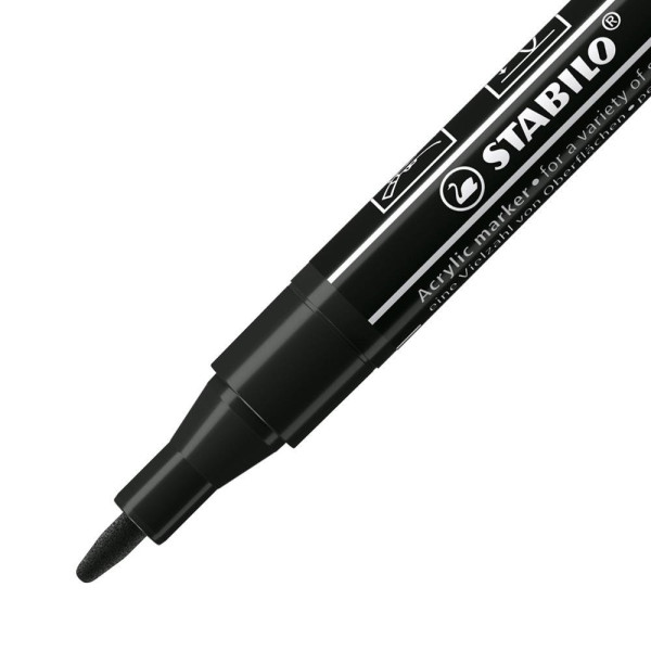 Marqueur STABILO FREE - T100 Noir acrylique - pointe conique