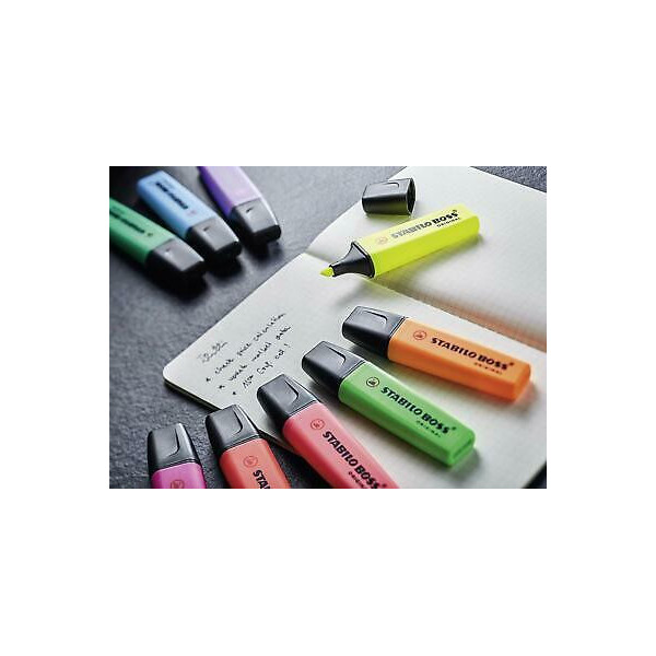 Pochette de 8 surligneurs STABILO BOSS ORIGINAL - assortiment fluo
